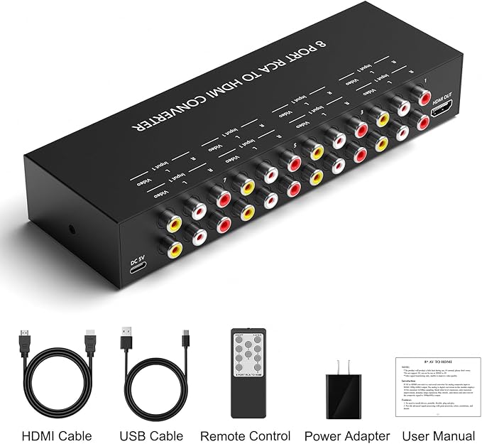 Dingsun 8Port AV to HDMI Converter, Will Convert Input Analog Aignals to a - Image 6
