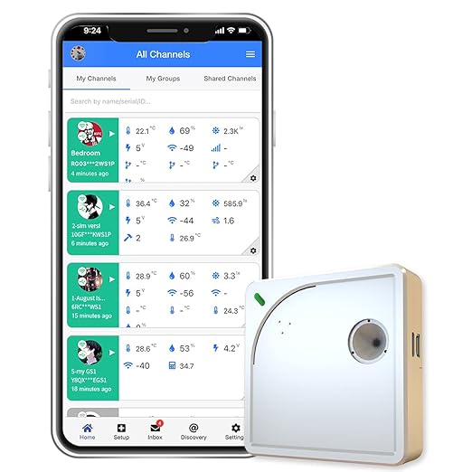 UbiBot WS1 WiFi Environmental Sensor: Temp, Light Monitoring | External Probe | by UbiBot