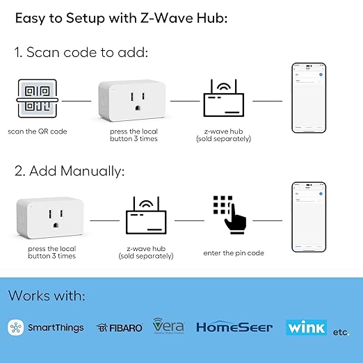 Zwave Dimmer Plug 800 Series 2 Pack, Dimmable Zwave Outlet Built-in Repeater - Image 2