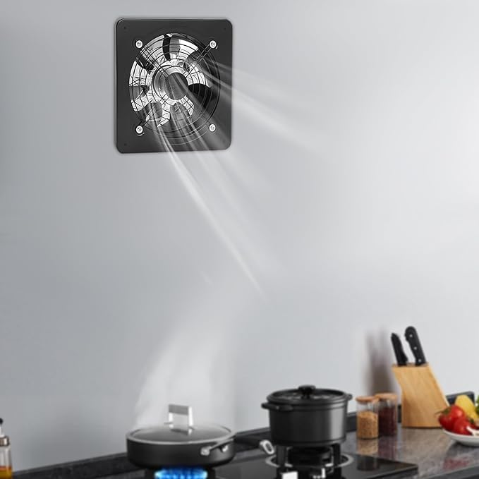 XUFOPLY 9.84 Inch Exhaust Fan, 110V 100W Wall Mounted Vent Fans 2600RPM Kitchen - Image 2