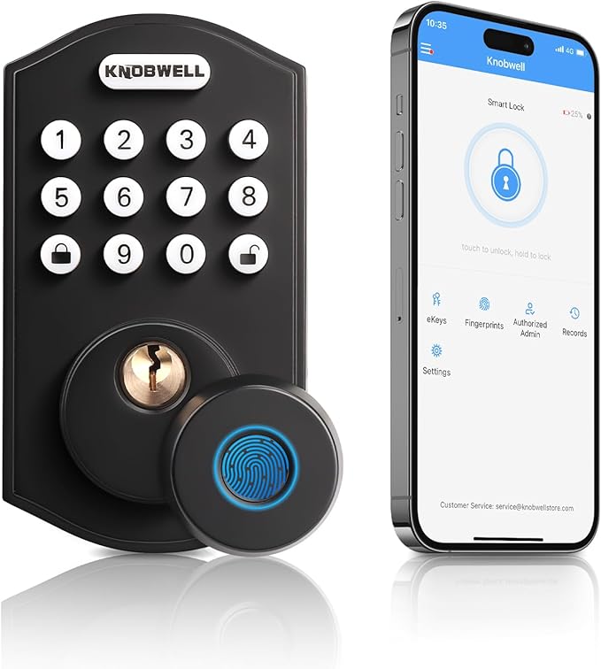 KNOBWELL Fingerprint Door Lock, Smart Keypad Deadbolt, Keyless Entry Lock by KNOBWELL