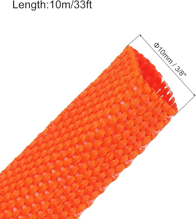 MECCANIXITY Braided Cable Sleeves Heat Shrinkable Fabric Sleeving, 3/8" 33ft - Image 2
