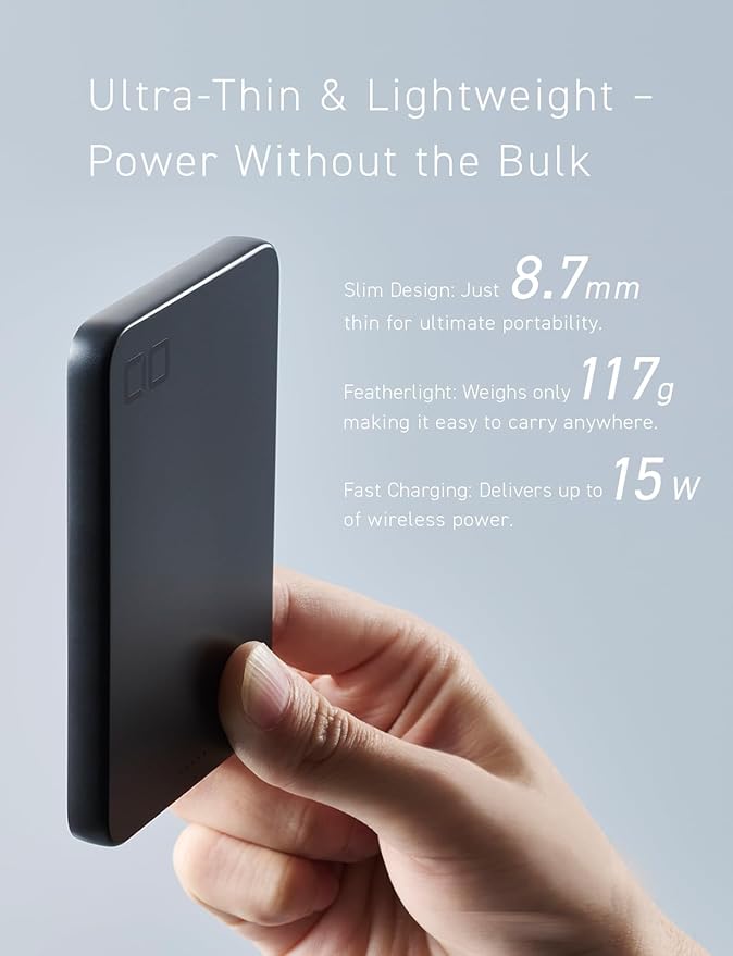 CIO Qi2 Magsafe Charger, 5000mAh Ultra-Slim Magnetic Wireless Charger iPhone - Image 4