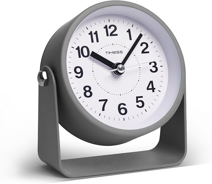 Analog Alarm Clock, Silent Non-Ticking Quartz Movement, Battery-Operated by TIMESS