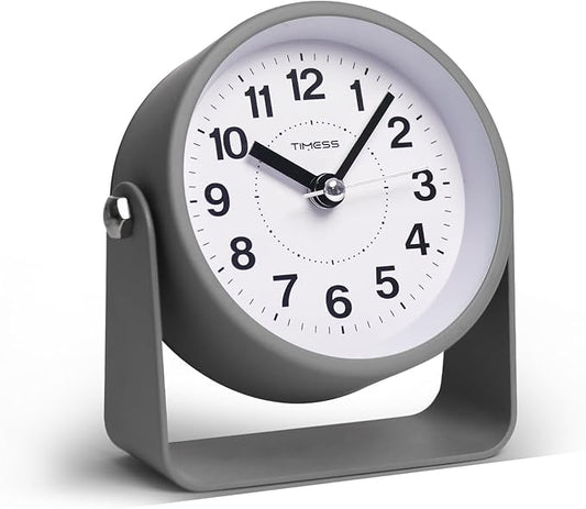 Analog Alarm Clock, Silent Non-Ticking Quartz Movement, Battery-Operated by TIMESS