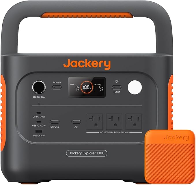 Jackery Explorer 1000 v2 Portable Power Station and 3-Port 102W Fast Charger by JackeryInc