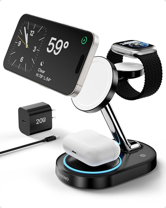 Nubeno Fast Charging Station for Magsafe Apple Devices, Wireless Charger by Nubeno