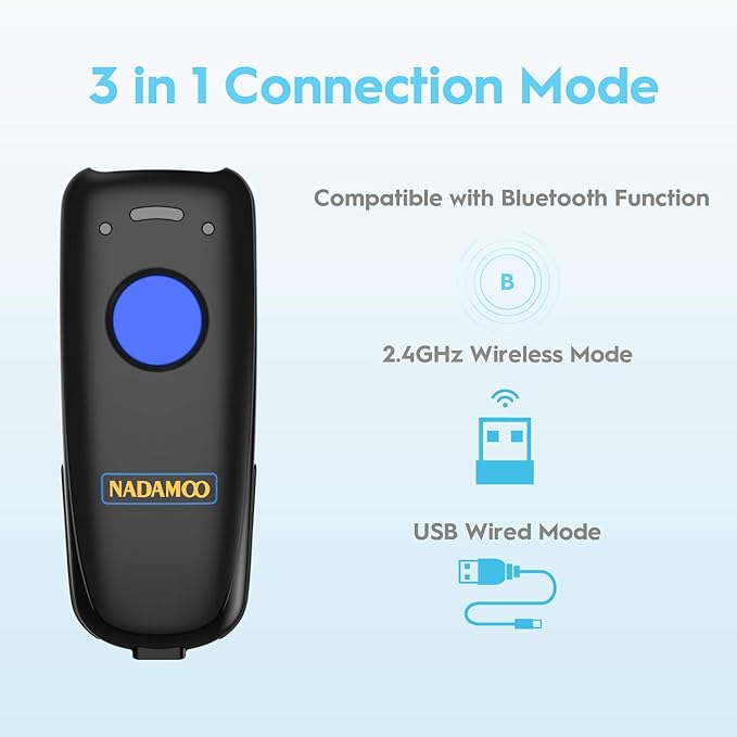 NADAMOO 1D Wireless Barcode Scanner Compatible - Image 2