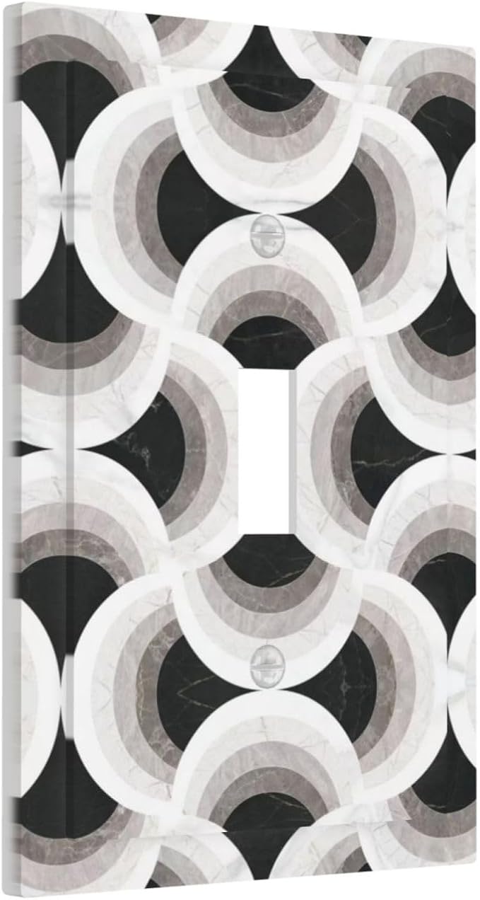 Bvtewkhz Black/White Art Marble 1 Gang Single Toggle Decorative Light Switch - Image 2