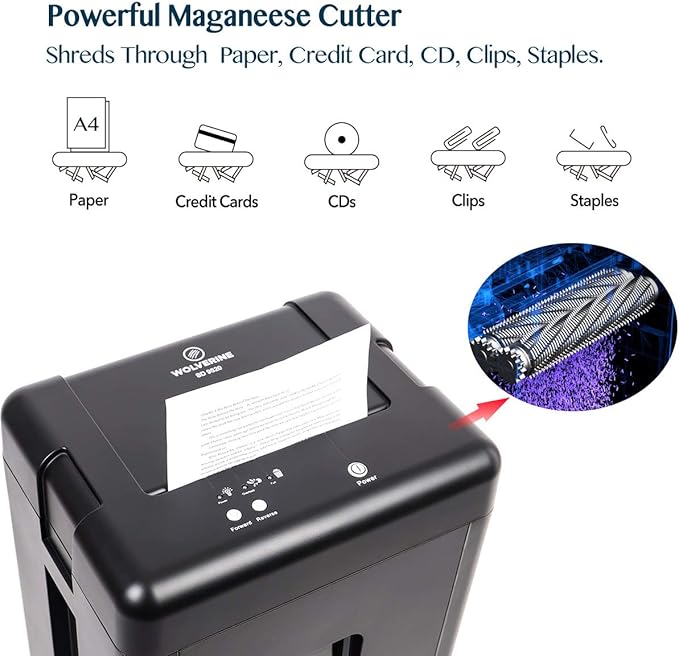 WOLVERINE 15-Sheet Super Micro Cut High Security Level P-5 Heavy Duty - Image 5