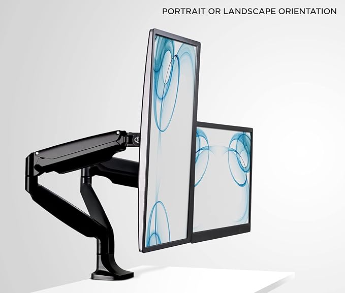 Mount-It! Dual Monitor Arm Mount | Desk Stand | Two Articulating Gas Spring - Image 6