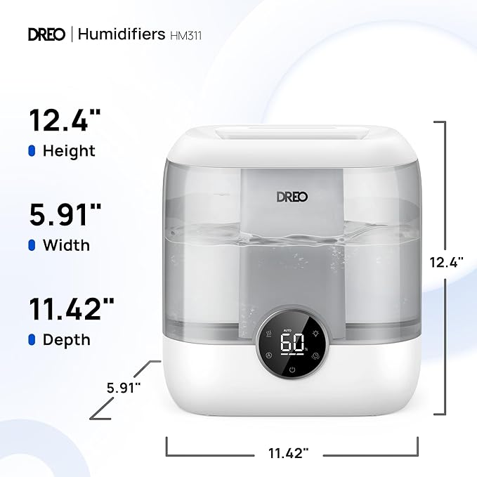DREO 6L Top Fill Humidifiers for Bedroom, 60H Runtime 28 dB Quiet Supersized - Image 8