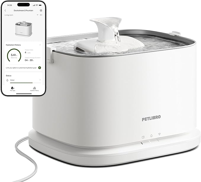 PETLIBRO Upgrade Cat Water Fountain Stainless Steel Tray, Dockstream 2 Cat by PETLIBRO