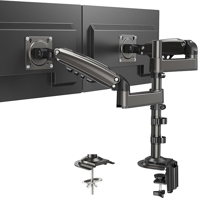HUANUO 17-32 Inch Dual Monitor Stand, NITROGLIDE™ Dual Monitor Mount, Monitor by HUANUO