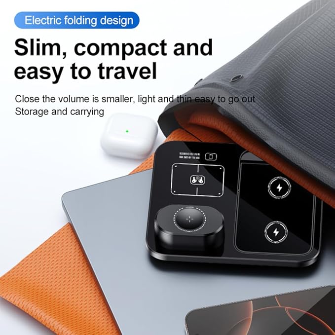 IHAO 3in1 Auto-Rising Wireless Charging Station 15W Fast Charge Ultra-Slim - Image 7