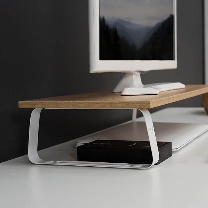 VIVO 24 inch Monitor Stand, Wood and Steel Desktop Riser, Small TV, Ergonomic - Image 5