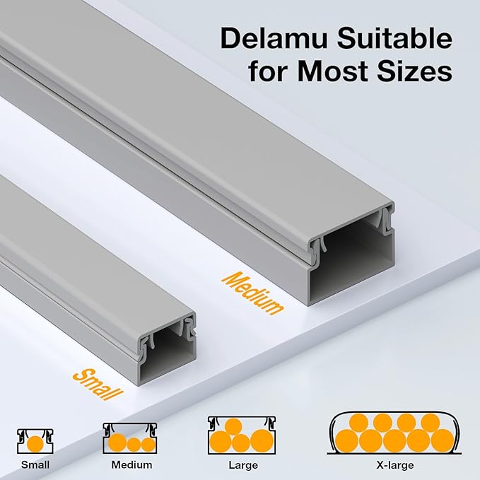 Delamu 157in Cord Covers for Wires on Wall, Cord Hider for 1 Cord, Paintable - Image 7