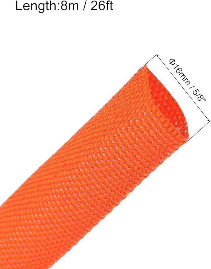MECCANIXITY Braided Cable Sleeves Heat Shrinkable Fabric Sleeving, 5/8" 26ft - Image 2