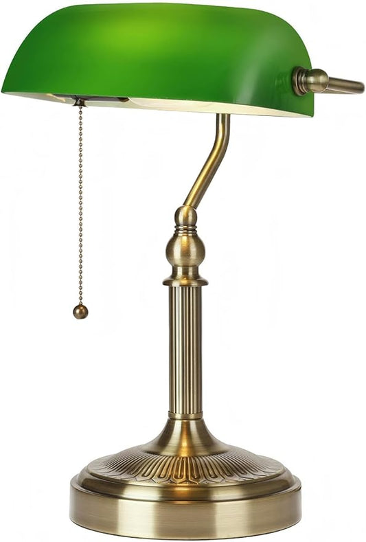 Newrays Glass Bankers Desk Lamp by Newrays