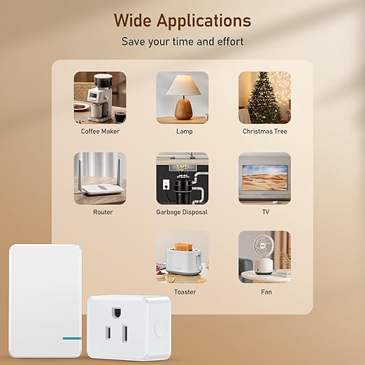 Thinkbee Remote Control Outlet Plug, 15A /1500W 600ft RF Range Wireless Light - Image 7