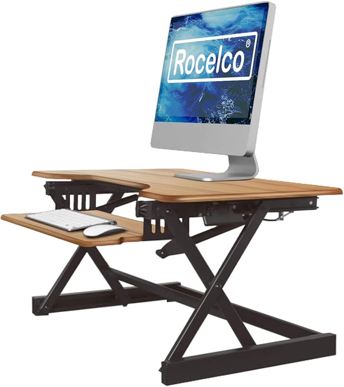 Rocelco 32" Height Adjustable Standing Desk Converter - Image 4