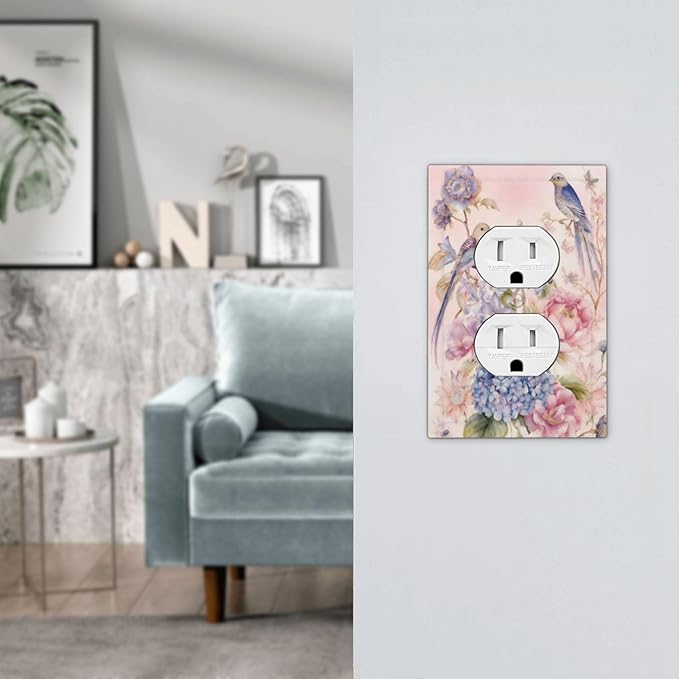 Bvtewkhz Floral Birds Morris Duplex Outlet Decorative Outlet Covers Light - Image 7