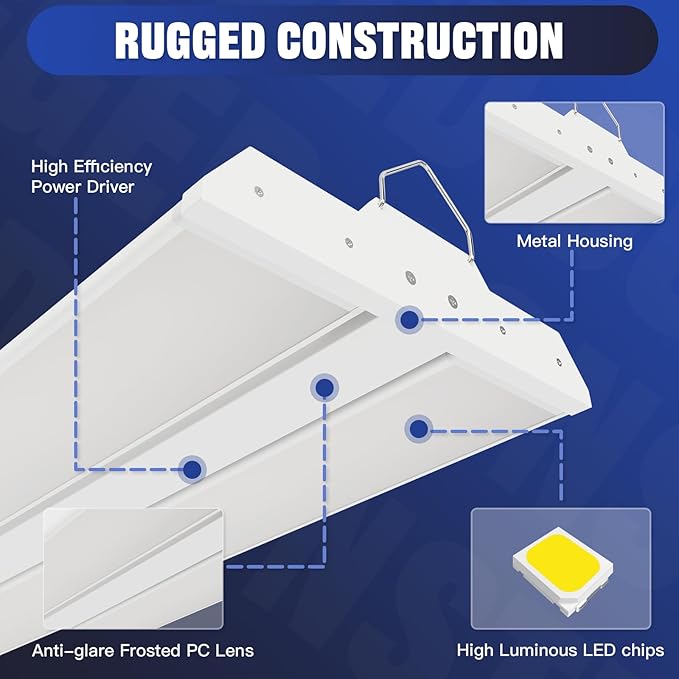 JTT 300/240/200W LED Linear High Bay Light, 45000LM Linear High Bay Shop Light - Image 5