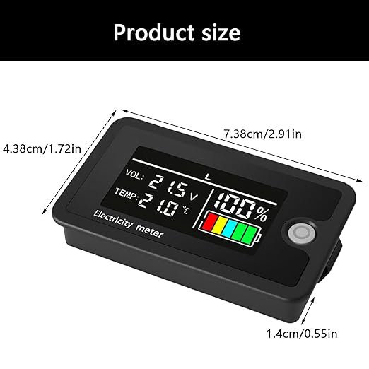 LED Display Voltmeter Car Battery Charging Levels Indicators 8-100V Lithiums - Image 8