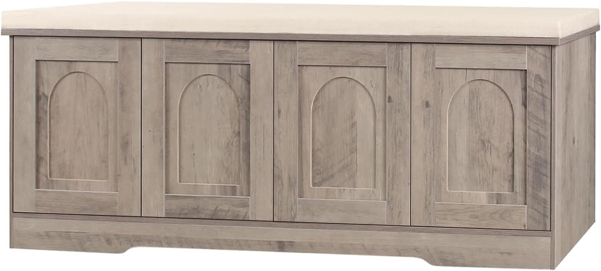 dinzi lvj shoe storage bench with cushion, door, main product view