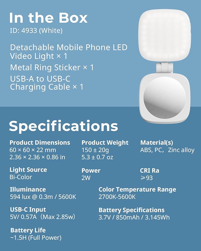SmallRig Magnetic Selfie Light for iPhone, Phone Light - Image 9