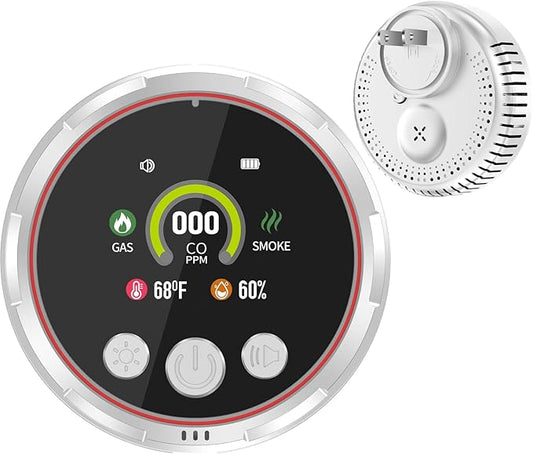 5-in-1 Carbon Monoxide Detectors &Smoke &Natural Gas Leak Detector, Portable by BoltBlaze
