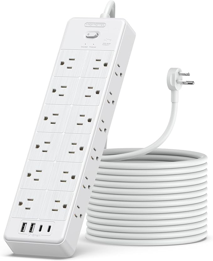 24 Widely Outlets Extension Cord 15 Ft NTONPOWER Long Extension Cord Surge by NTONPOWER