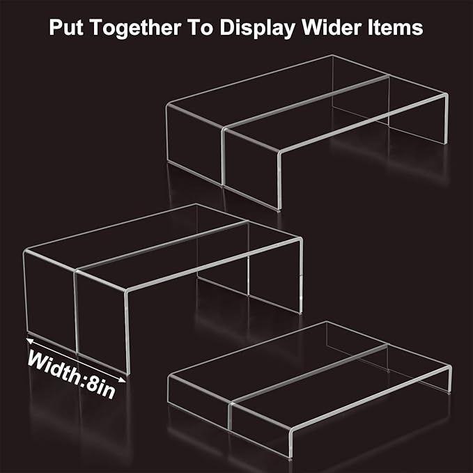 Blaithom Acrylic Display Riser Stand, Thickened to 0.2'' Acrylic Shelf Risers - Image 4