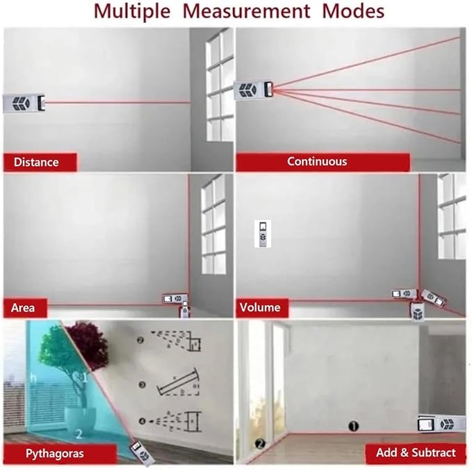 Laser Measuring Tool 131FT Laser Rangefinder Tape FT/M/INCH Compact Laser - Image 3