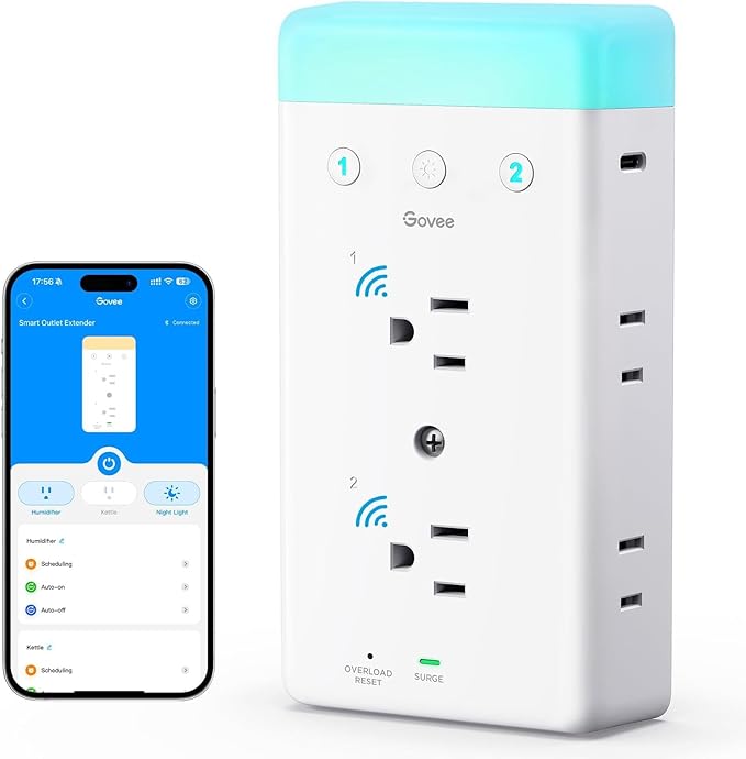 Govee Smart Plug Outlet Extender, 3-Sided Smart Power Strips by Govee