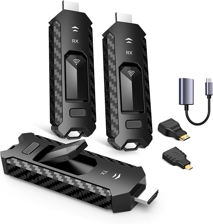 Wireless HDMI PRO- Transmitter and Two Receiver, Portable Multi-TVs Extender Kit by YOMAISHDMI
