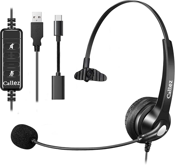 Callez Wired USB Headset, Computer Headset by Callez