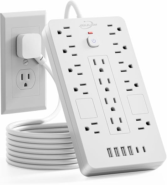 JouleLoom Surge Protector Power Strip-14 Outlets and 6 USB Ports, 6 Feet Flat by JouleLoom