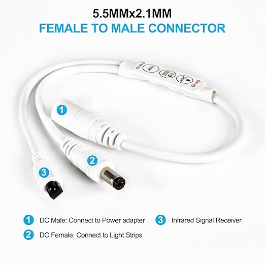 Mini IR Remote Controller for Single Color LED Strip Lights, 11-Key Wireless - Image 6