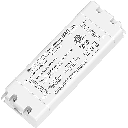 EMITEVER 25W Triac Dimmable Driver, Power Supply, AC 120V to DC 24V Transformer by EMITEVER