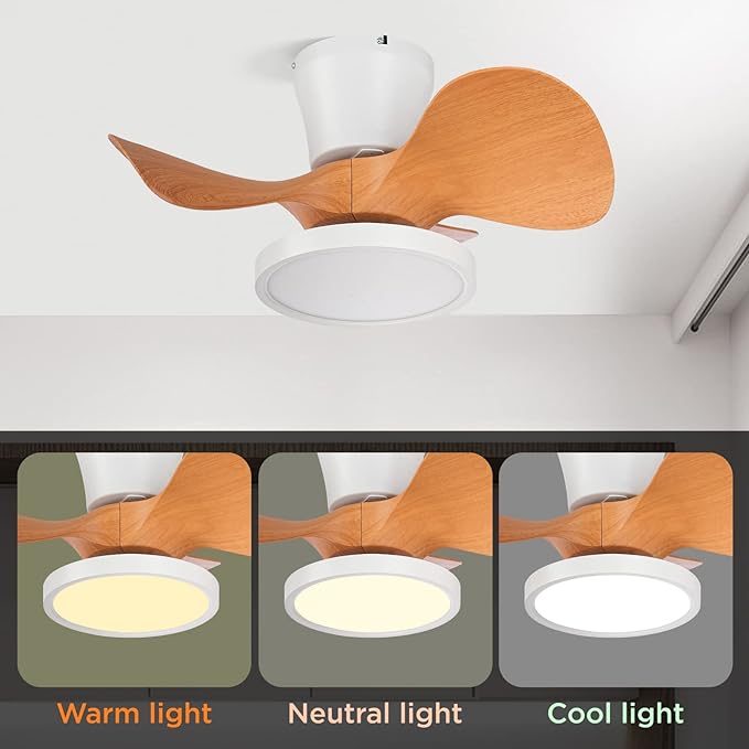 ocioc Quiet Ceiling Fan with LED Light 22 inch Large Air Volume Remote Control - Image 5