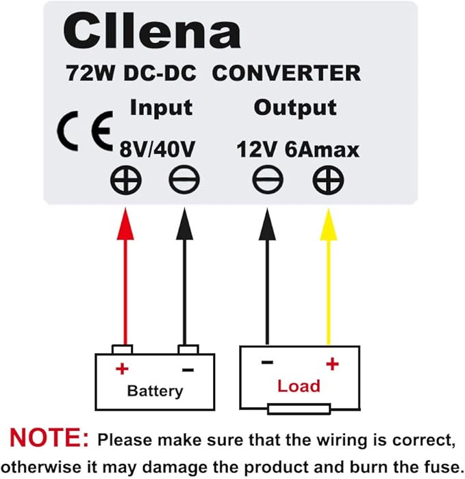 Cllena DC 8V-40V to 12V 6A Automatic Buck Boost Converter Step Down/Up - Image 7