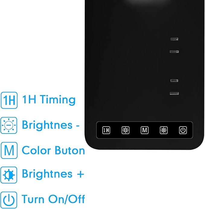 Smart Desk Lamp with 4-in-1 Charging Station, 5 Color temperatures and 5 - Image 6