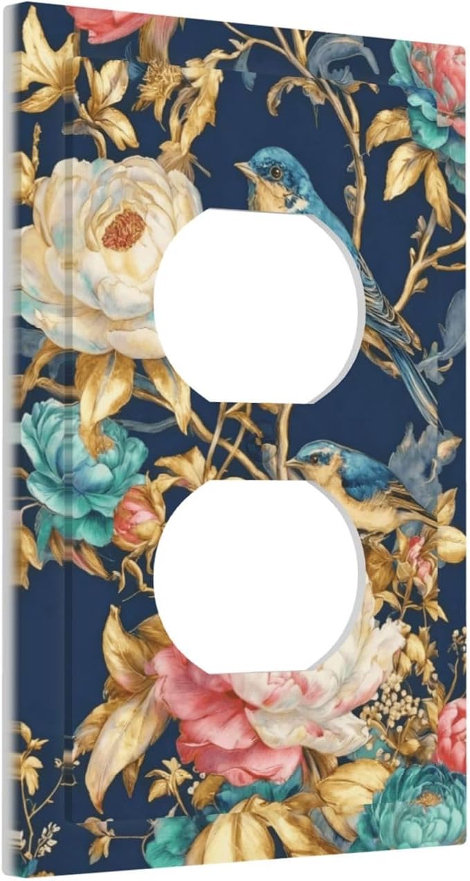 Bvtewkhz Floral Birds Morris Duplex Outlet Decorative Outlet Covers Light - Image 2