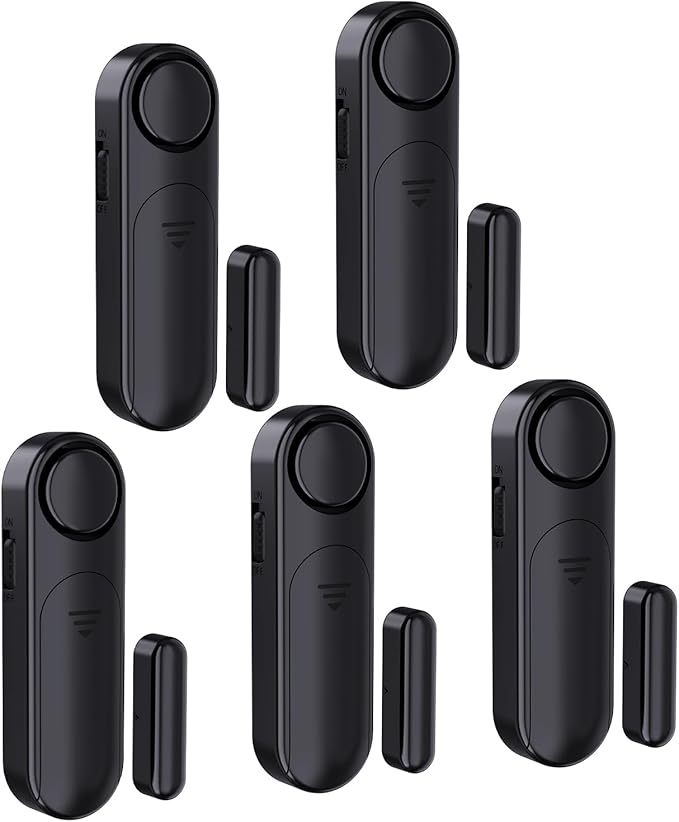 AKOYU 5-Pack Window Alarms for Home Security, 120dB Door and Window Open Sensor by AKOYU
