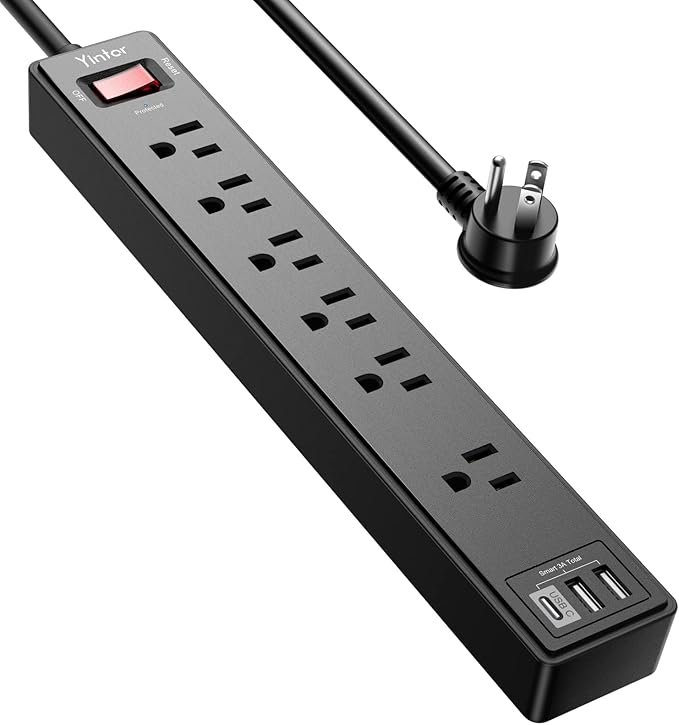 6Ft Power Strip Surge Protector by Yintar
