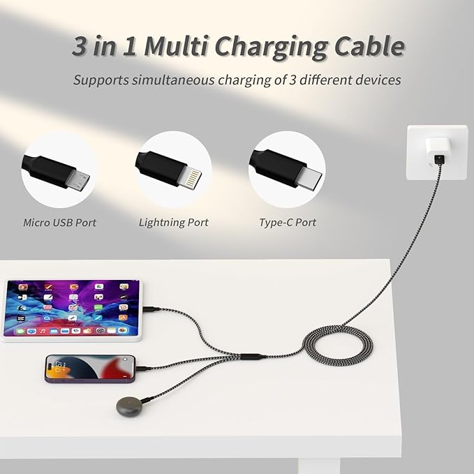 IDISON Multi Charging Cable, 3 in 1 USB Charging Cable - Image 3