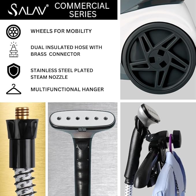 SALAV Heavy Duty Commercial Full-Size Garment Steamer - Image 3