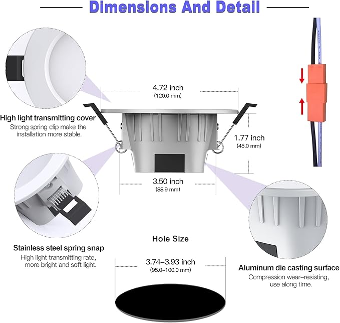 VANANCE 4" Smart Recessed Lighting 6 Pack, 2700K~6500K, Color Changing Retrofit - Image 2