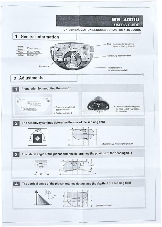 Universal Wired Microwave Motion Sensor Detector, 12-24V Automatic Door - Image 8